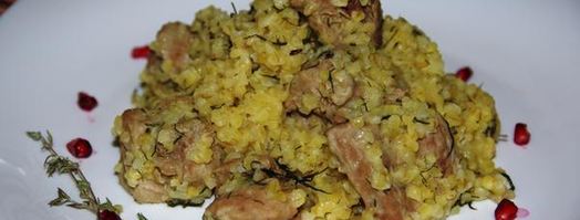 томленый в сельдерее гуляш с булгуром. Шаг 14