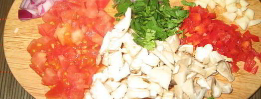 корейская лапша с беконом, мидиями и вешенками. Шаг 4