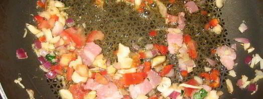 корейская лапша с беконом, мидиями и вешенками. Шаг 7