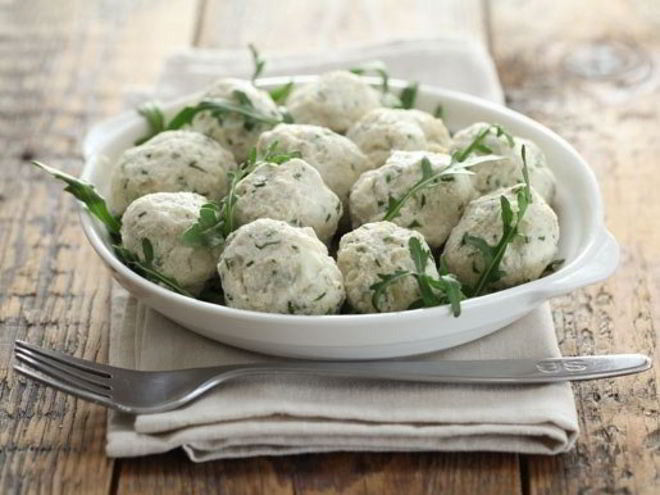 Рецепт куриных ньокков с зеленью на пару