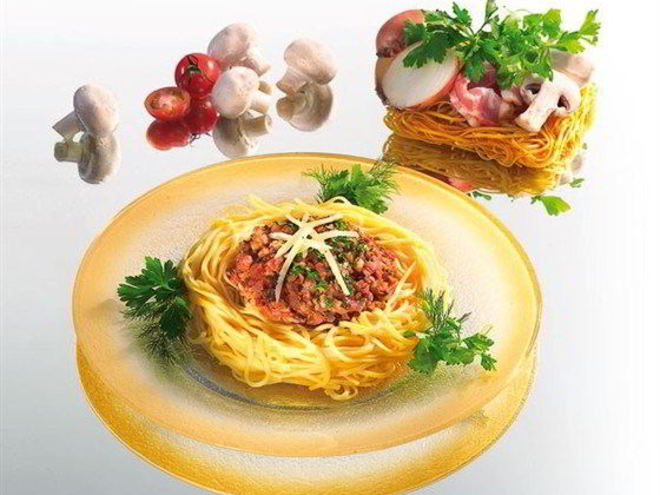 Рецепт лапши с копченой грудинкой и грибами