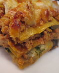 Лазанья Болоньезе с баклажанами и кабачками