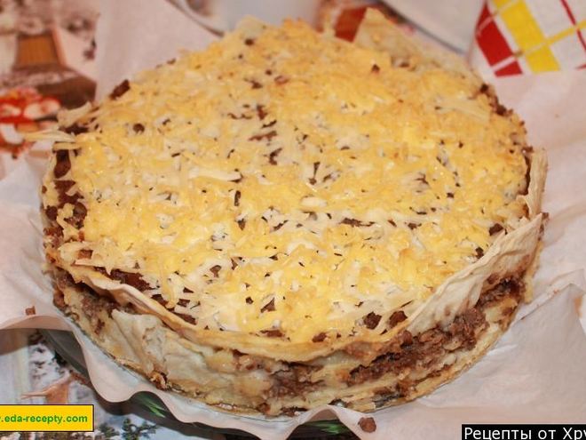 Рецепт лазаний из лаваша с фаршем
