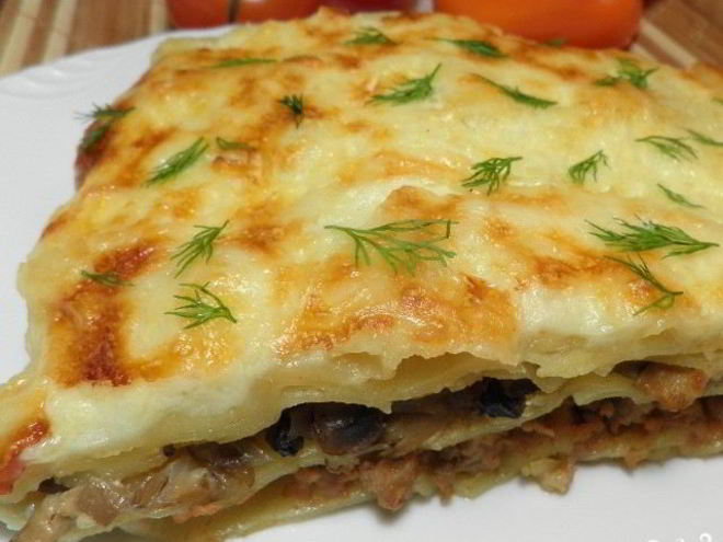 Рецепт лазаний из слоеного теста