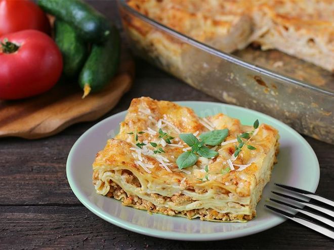 Рецепт лазаний с куриным фаршем
