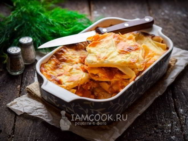 Рецепт лазаний с ветчиной и сыром