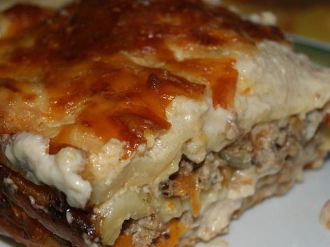 Рецепт мясной лазанья