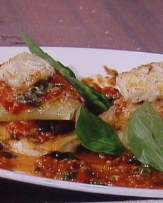 Рыбная лазанья с оливками