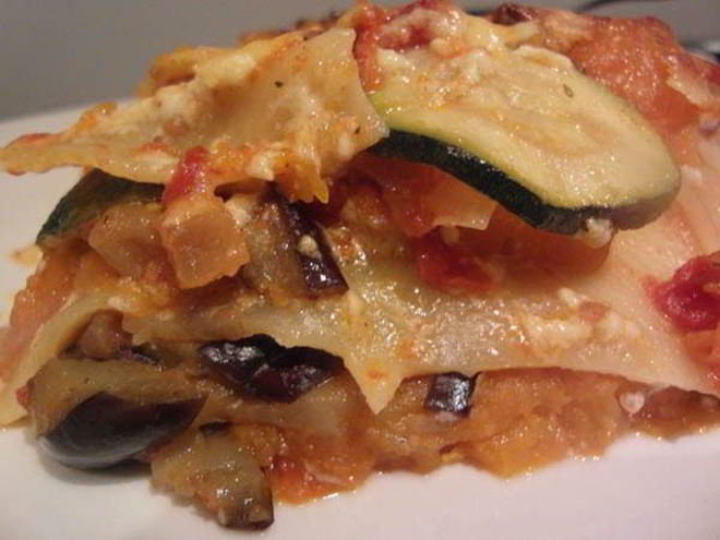 Рецепт запеченной овощной лазанья с соусом бешамель