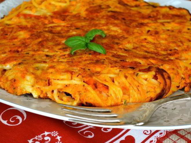 Рецепт фриттаты из спагетти