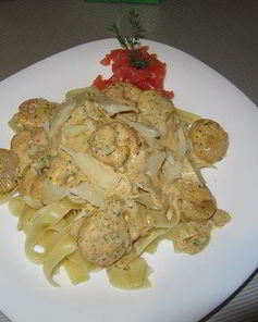 Паста с гребешками