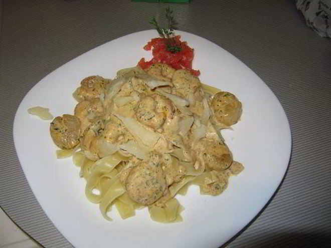 Рецепт пасты с гребешками