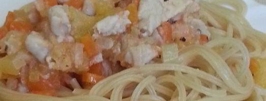 паста с курицей и овощами. Шаг 8