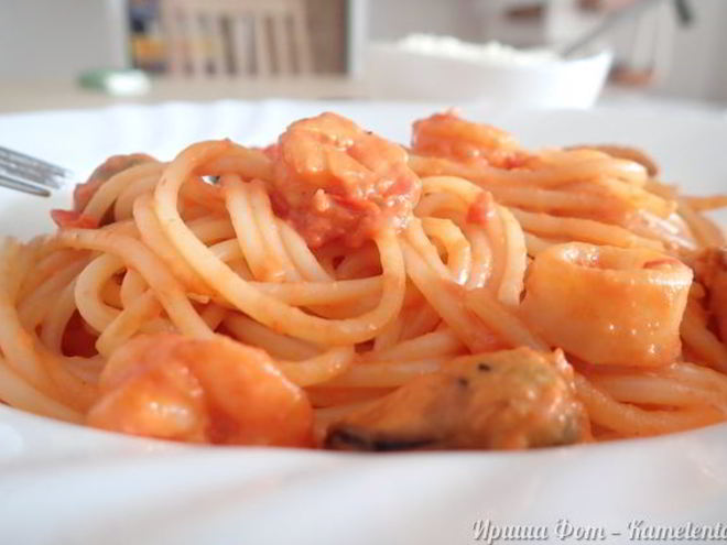 Рецепт пасты с морепродуктами