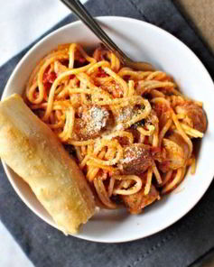 Паста с сосисками