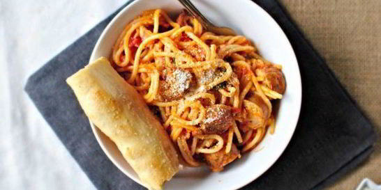 Паста с сосисками