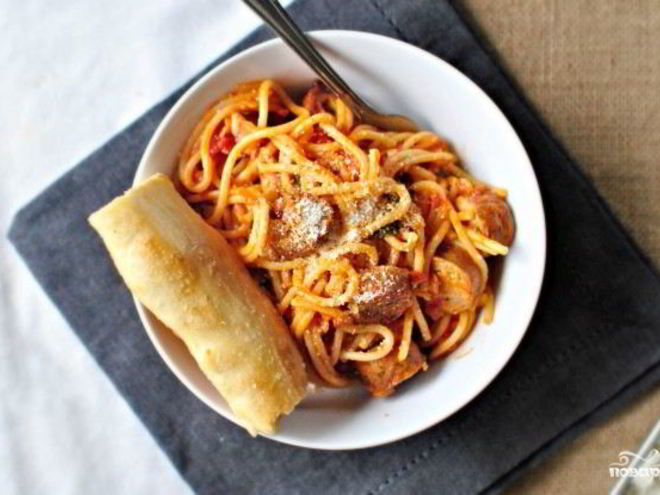 Рецепт пасты с сосисками