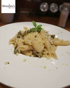 Паста с соусом из тунца и белого вина