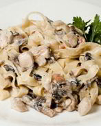 Паста со сливочным сыром и шампиньонами