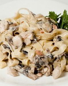 Паста со сливочным сыром и шампиньонами