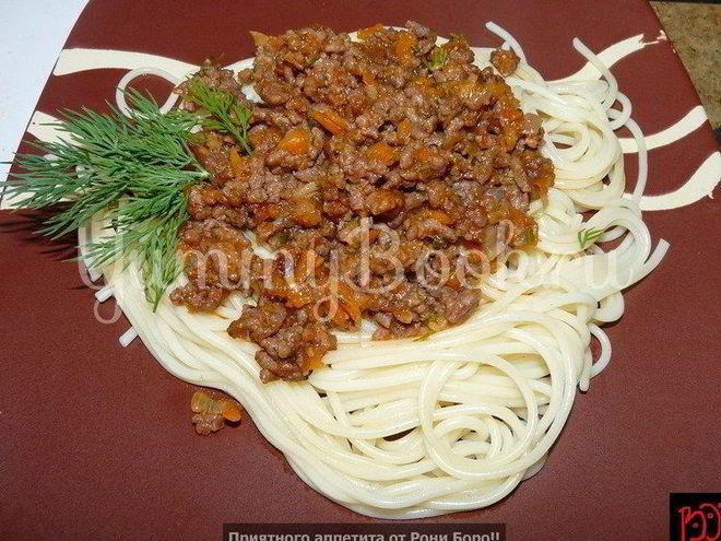Рецепт спагетти флотского болоньезе