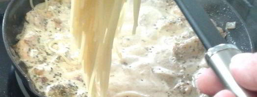 спагетти с индейкой и творожным сыром. Шаг 7