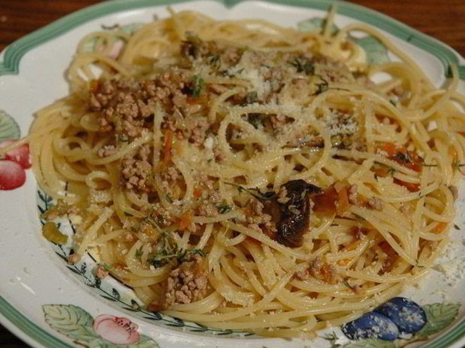 Рецепт спагетти с телятиной и сельдереем
