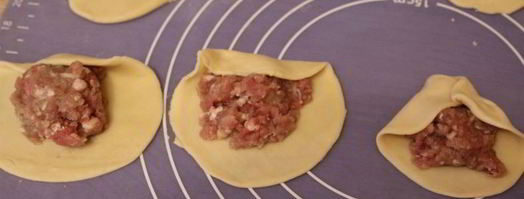 манты-косичка с мясом. Шаг 7