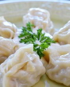 Манты с фаршем и картошкой