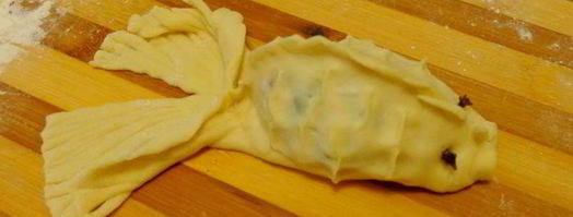 манты с лососем золотые рыбки. Шаг 8