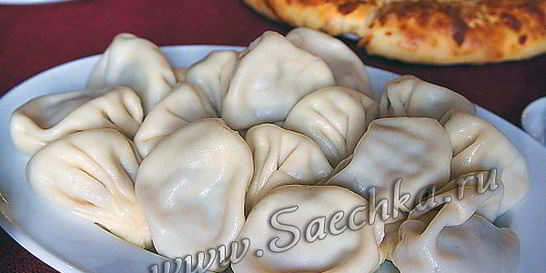 Манты с рыбой и мясом