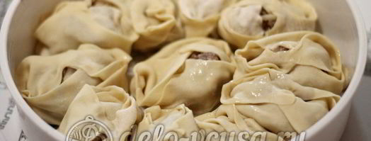 манты в мультиварке. Шаг 13