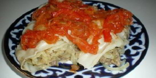 Узбекское блюдо Ханум