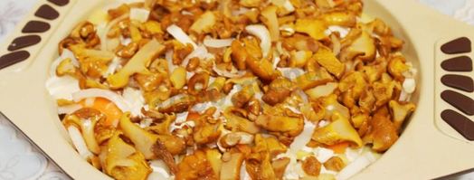 картошка по-французски с грибами лисичками в духовке. Шаг 6