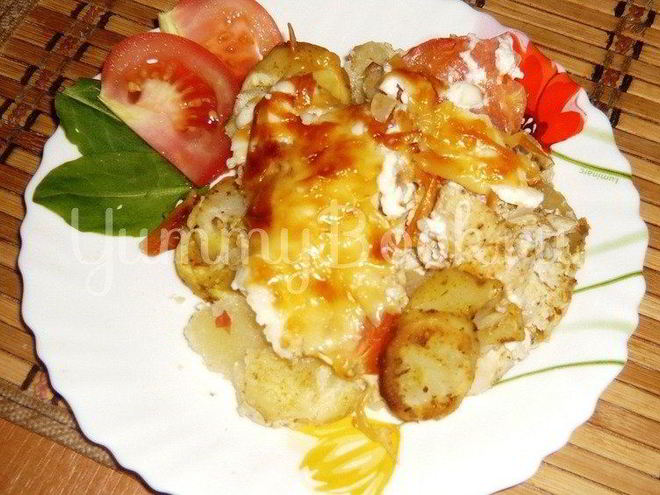 Рецепт картошки по-французски с курицей