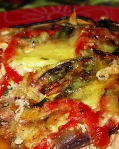 Мясо по-французски с баклажанами