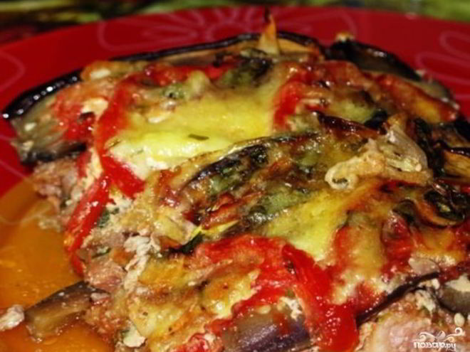 Рецепт мяса по-французски с баклажанами