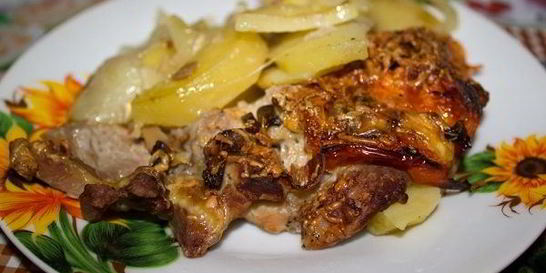 Мясо по-французски с грибами