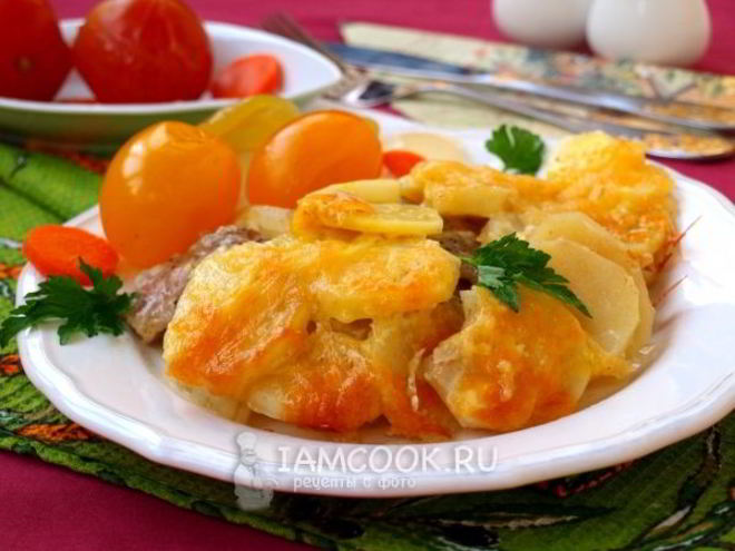 Рецепт мяса по-французски с картофелем