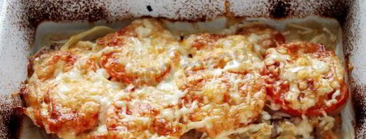 мясо по-французски с сыром и помидорами в духовке. Шаг 11