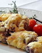 Мясо по-французски со сливками и пармезаном