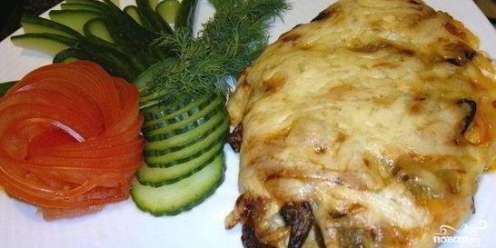 Мясо по-французски в фольге с грибами