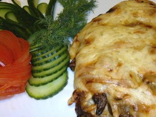 Рецепт мяса по-французски в фольге с грибами