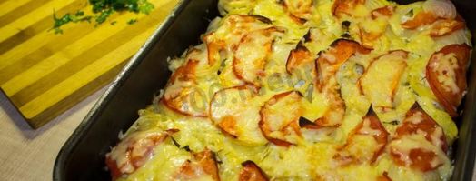 мясо свинины по-французски с помидорами картошкой сыром. Шаг 27