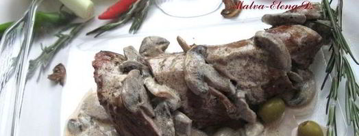 сочная телячья вырезка по-французски с шампиньонами. Шаг 8