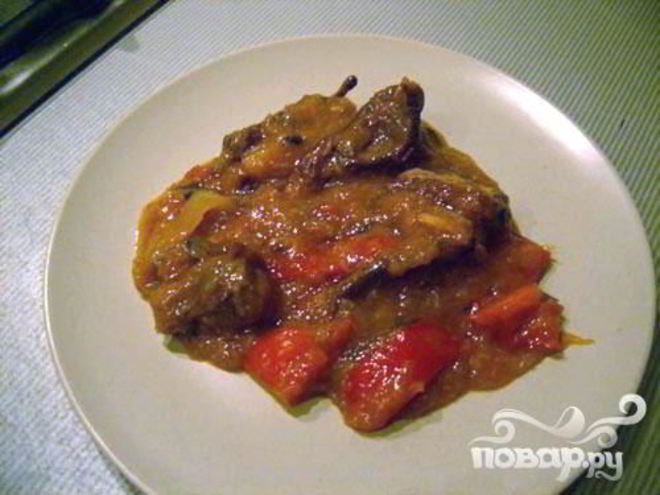 Рецепт баранины на косточке с помидорами и вином