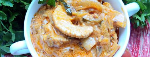 бефстроганов с кроликом и шампиньонами. Шаг 7