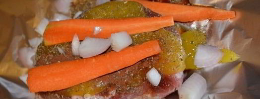 буженина с овощами и алычой. Шаг 9