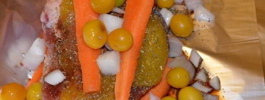 буженина с овощами и алычой. Шаг 11