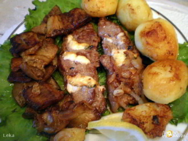 Рецепт фаршированной говядины фламбе с овощами